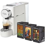 Machine à expresso Polti Coffea S18W, avec kit de 54 dosettes e.s.e, blanc, design, réservoir 850ml