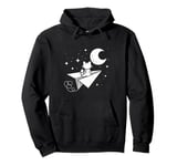 Cat Fly Me to the Moon Paper Plane Moon Cute Pullover Hoodie