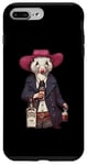 Coque pour iPhone 7 Plus/8 Plus Opossum américain dans un chapeau de cowboy buvant une bouteille de whisky