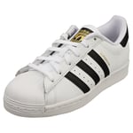 adidas Superstar Womens White Black Classic Trainers - 8.5 UK