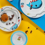 Ensemble de petit-déjeuner pour bébé (4 pièces) en porcelaine Motif baleines