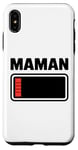 Coque pour iPhone XS Max drole Femme fatiguée, maman, faible charge de batterie