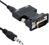 Adaptateur Hdmi Vers Vga, Hdmi (Femelle) Vers Vga (Mâle) 1080P, Compatible Avec Ordinateur Portable De Bureau, Commutateur Ps 4 Connecté À Un Moniteur Tv Projecteur (Avec Câble De Port Audio