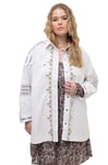 Studio Untold Femme Grandes Tailles Veste en Jean Oversize, Broderie, Manches Longues Blanc cassé 46+ 817511200-46+