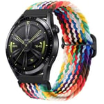 (Samsung Watch 4 bandOfficial Rainbow)Nylon punottu lenkkihihna Samsung Watch 3/4 Active 2 Huawei Watch 3/GT Rannekoru Ranneke Amazfit GTR/Stratos Belt|