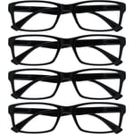 Company Black Readers Value 4 Pack Designer Style Män Kvinnor RRRR92-1 +1.50 Bl Black +1.50 Magnification (Pack of 4)