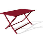 Marius - Table de jardin pliante en aluminium rouge carmin - city garden