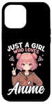 Coque pour iPhone 12 Pro Max Just a Girl Who Loves Anime Merch Afro-Américain Afro