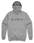 Simms Logo Hoody Grey Heather XL Komfortabel Simms Luvtröja i bomull