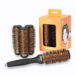 Olivia Garden Multibrush Curlers Kit - 4 Barillets & 1 Manche Détachable - Taille 35 - Parfait pour boucles et volume