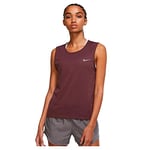 Nike DD5172 W NK DF RUN DVN TANK Vest women's dark wine/black/reflective silv XL