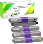 4 Couleurs Cartouches De Toner Compatible C332 Mc363 3500 Pages Pour Le Noir Et 3000 Pages Pour C M Y Pour Imprimantes Laser Couleur Oki Okidata C332Dn Mc363Dn C332Dnw Mc363Dnw