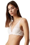 Calvin Klein Soutien-Gorge Pigeonnant Femme Lightly Lined Plunge Stretch, Blanc (Ivory), 90A