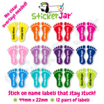 12 Pairs Personalised Shoe Name Labels Tags Stickers Feet for School Shoes NL15