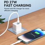 USB-C - Lightning kaapeli iPhone, 27W, 2m, valkoinen