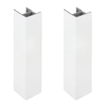 2x Jonction de plinthe 100mm finition blanc mat Cuisine Raccord Connecteur Pied de meuble Profil PVC Plastique