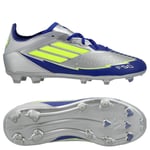 adidas F50 Messi Elite FG La Vida Rapida - Sølv/Gul/Lucid Blue Barn - Gress (FG), størrelse 36