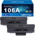 Compatibles avec Cartouche d'encre Toner HP 106A W1106A (avec Puce) pour HP Laser 107a 107w MFP 137fwg 135a 135w 135wg 137fnw 135r 107r (2 Noir)