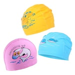 Endless Kids Fun Swimming Cap Set – 3-Pack Soft & Stretchy Silicone Swim Caps | Soft, Stretchy & Leak-Proof | Fun Colors for Boys & Girls | Perfect for Pool and Beach | Blue, Pink, Yellow