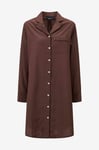 Lexington - Nattskjorta Avery Viscose/Cotton Jacquard Dot Nightshirt - Brun