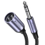 Câble Xlr Jack, Câble Xlr Mâle Vers Jack 6,35 Mm, Câble Micro Xlr Mâle Vers Jack 6,35 Mm Trs Stéréo Pour Audio, Microphone, Mixeur, Amplificateur (1M)