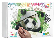 Pixel P090040 Emballage Cadeau mosaïque Panda pour Enfants, Image d'environ 20,3 x 25,4 cm, système d'assemblage Simple avec des tesselles en bioplastique, sans Repassage ni Collage