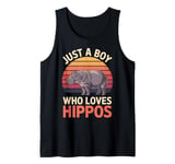 Just a Boy who loves Hippopotamus Hippos Tank Top