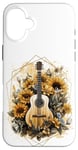 Coque pour iPhone 16 Plus Guitare acoustique Tournesol Musique Femmes Graphic