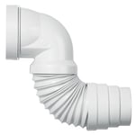 Wirquin 70718813 Pipe wc coudée extensible, à coller pour évacuation toilette, blanc