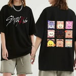 Nya Stray Kids Print Dam T-shirt Herr Mode Kortärmad Casual Sommar Kvinnliga Toppar T-shirts TL45-Svart TL45-Svart TL45-Black S