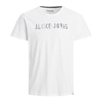 Jack & Jones JACK&JONES Mens Logo casual t-shirt, crew neck, cotton, short sleeve - White - Size Small