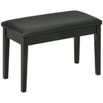 Classic Piano Bench Stool, PU Leather Keyboard Seat Rubber Wood Legs Black