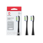 Oclean Toothbrush Professional Clean Brush Head Replacements, Compatible with All Oclean Electric Handles, FDA Approved (2 Pack) – Black