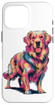 iPhone 16 Pro Max Cute Colorful Golden Retriever Dog Art for Pet Lovers Case