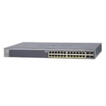 Netgear gs728tpp smart switch prosafe poe 24 ports + 4 fibres gigabit web manageable niveau 2 +, rackable, prosafe