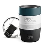 Simple Modern Travel Coffee Mug Tumbler with Flip Lid, Reusable Insulated Stainless Steel Thermos Cold Brew Iced Coffee Cup, Valentines Gifts For Him Her, Voyager Collection, 12oz, Moonlight