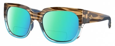 Costa Del Mar Waterwoman Cateye Polarized BIFOCAL Sunglass Wahoo Brown Blue 55mm