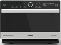 Bauknecht Supreme Chef MW 3391 SX - Micro-ondes multifonction 5 en 1-1000 W - Espace de cuisson : 33 l - Air chaud : 1700 W - Grill XXL : 1200 W - DualCrisp & CrispFry - AutoClean - Cuisson à la