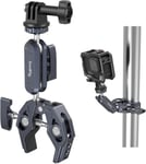 Super Clamp Ballhead Magic Arm Pince de Caméra, Pince de Moniteur en Forme de Crabe avec 1/4""-20, 3/8""-16 Trous Filetés pour Caméras d'action, Moniteurs, Lumières LED, Microphones- 3757B