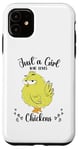 iPhone 11 Just a Girl Who Loves Chickens Yellow Lover Women Girls Case