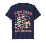 Groovy New Year New Chapter Happy New Year Book Lover Retro T-Shirt