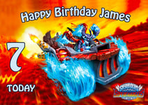 Skylanders Superchargers CAKE TOPPER PARTY PERSONALISED WAFER PAPER A4  img b9
