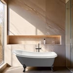 Bathlife Ideal Badekar med løveføtter 153x67 cm, Akryl, Sort - 401410015