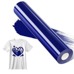 JAVIGA Royal Blue Heat Transfer Vinyl, 12" x 35ft Iron on Vinyl for Cricut, Silhouette, Cameo Cutters & Heat Press, HTV Vinyl Roll for DIY Fabric, T-Shirts