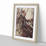 The Pianist By Giovanni Boldini Classic Painting Framed Wall Art Print, Ready to Hang Picture for Living Room Bedroom Home Office Décor, Oak A3 (34 x 46 cm)