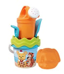 Simba- Sandspielzeug Poppy Baby Ensemble 6 pièces, Seau passoire, Moule à Sable, Pelle, râteau, verseur, 11 cm, diamètre : 14 cm, à partir de 10 Mois, 107114605, Multicolore