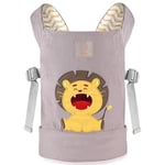 GAGAKU Baby Doll Carrier for Kids Baby Back Carrier Toddler Baby Carrier for Dolls Reborn Baby Doll Accessories - Grey Embroidered Lionn