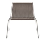 Thorup Copenhagen - Noel Lounge, Brushed stainless steel base, Upholstered seat and back, wool flag halyard, dark grey - Nojatuolit - Kasper Thorup - Hopea,Harmaa - Puuvilla/Metalli