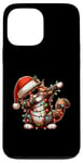 Coque pour iPhone 13 Pro Max Dabbing Maine Coon Cat Lunettes de soleil Mignon Noël Noël