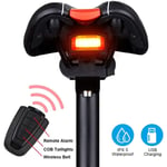 Linghhang - Alarme de vélo antivol intelligente, feu arrière de vélo rechargeable, klaxon électrique d'avertissement, localisateur de vélo avec